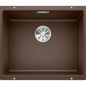 BLANCO Spülbecken SUBLINE 500-U, Einzelbecken, cafe, Unterbauspüle aus Granit, 53 x 46 cm
