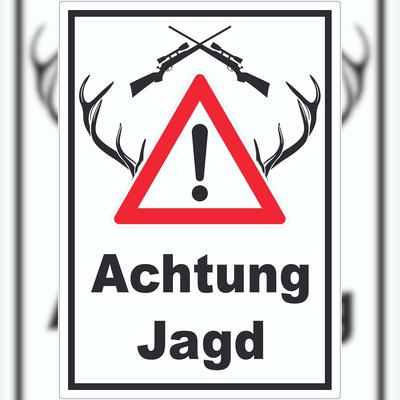 HB-Druck Achtung Jagd Gewehr Aufkleber A0 (841x1189mm)