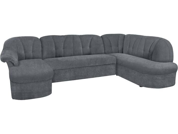 Wohnlandschaft, 292x180 cm, Luxus-Microfaser, Grau, Bettfunktion, Modern, Domo-collection