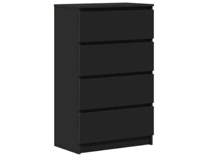 KGFHERENB Sideboard Schwarz 60x35x98,5 cm Kommode mit 4 Schubladen Kompakter Beistellschrank für Schlafzimmer und Flur: Vielseitiger Stauraum für Ordnung auf minimaler Stellfläche.
