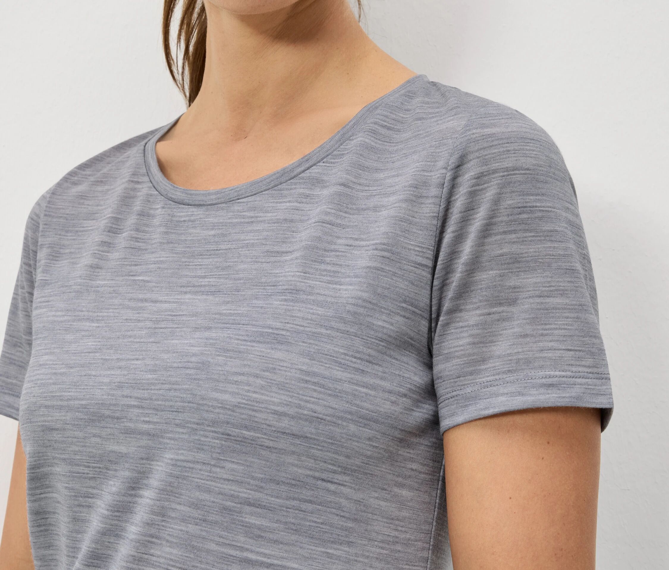 Tchibo - Funktionsshirt mit Merinowolle - Damen - Gr. XS - hellgrau