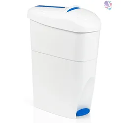 Blanc HYGIENIC Damenhygiene-Behälter geschlossen mit Fußpedal zum einfachen öffnen - für sanitäre Abfälle, Damenbinden, Tampons etc.