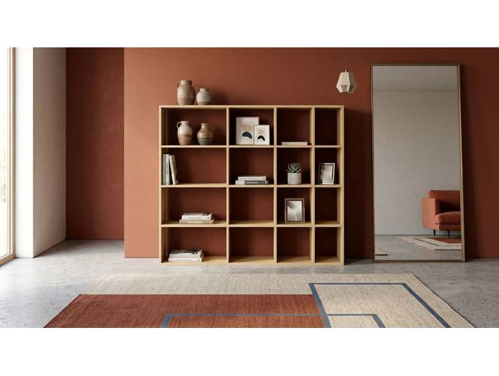 Pickawood Bücherregal - Individualisierbar - Weiß/Grau/Schwarz/Eiche Echtholz Furnier Eiche geölt