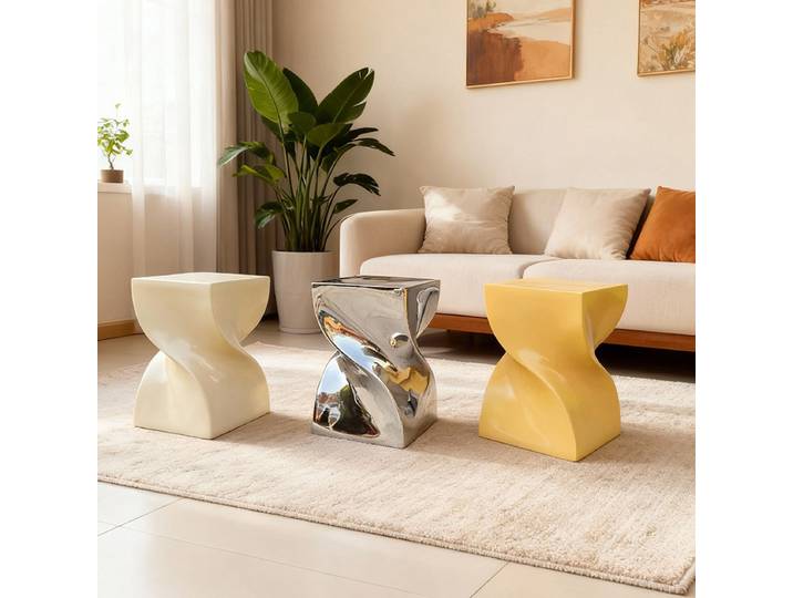 Table d'appoint spirale INS, table de chevet au design torsadé et table d'appoint pour salon, décoration d'intérieur esthétique et pièce de mobilier créative