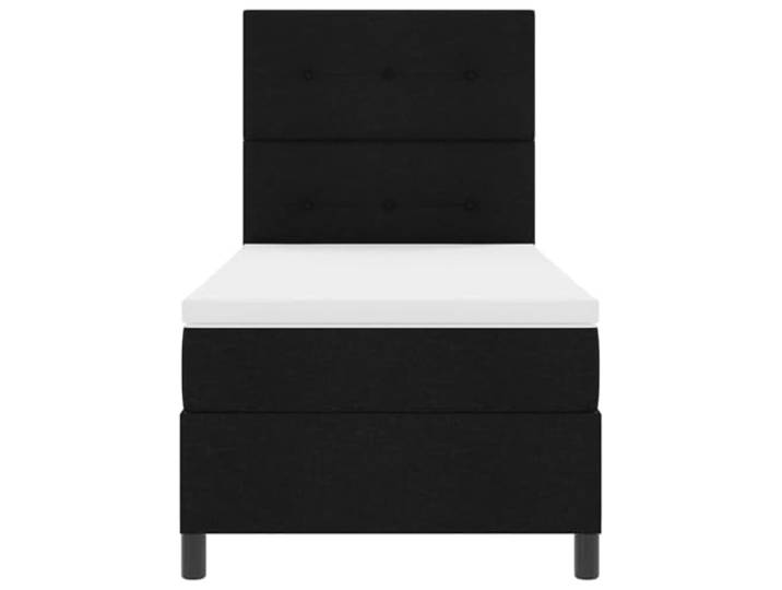 Taschenfederkern Matratze LED Beleuchtung Boxspringbett Schwarz 80 x 200 cm Boxspringbett mit Matratze LED Schwarz 80x200 cm Stoff Polsterbett mit Kopfteil verstellbar Taschenfederkern Modernes