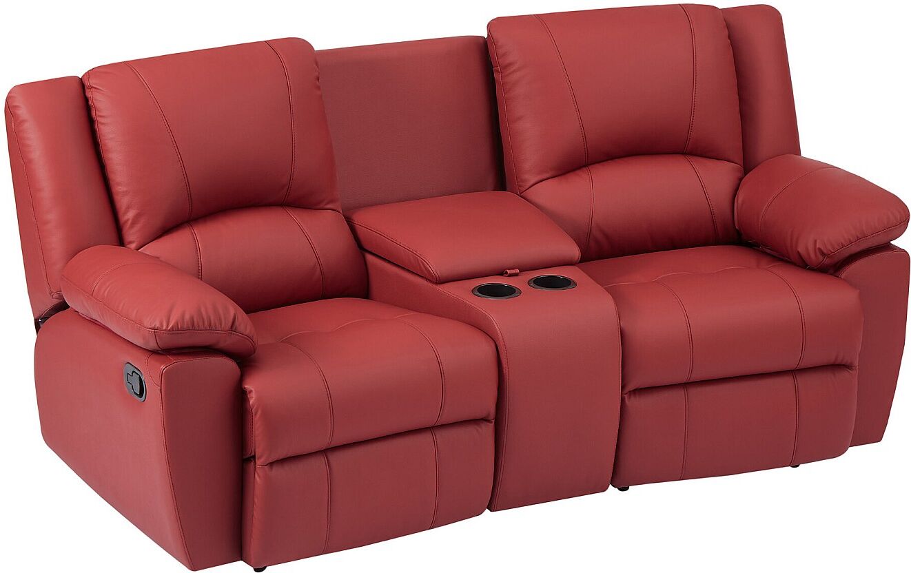 Vente-unique Relaxsofa 2-Sitzer - Rindsleder - Rot - AROMA