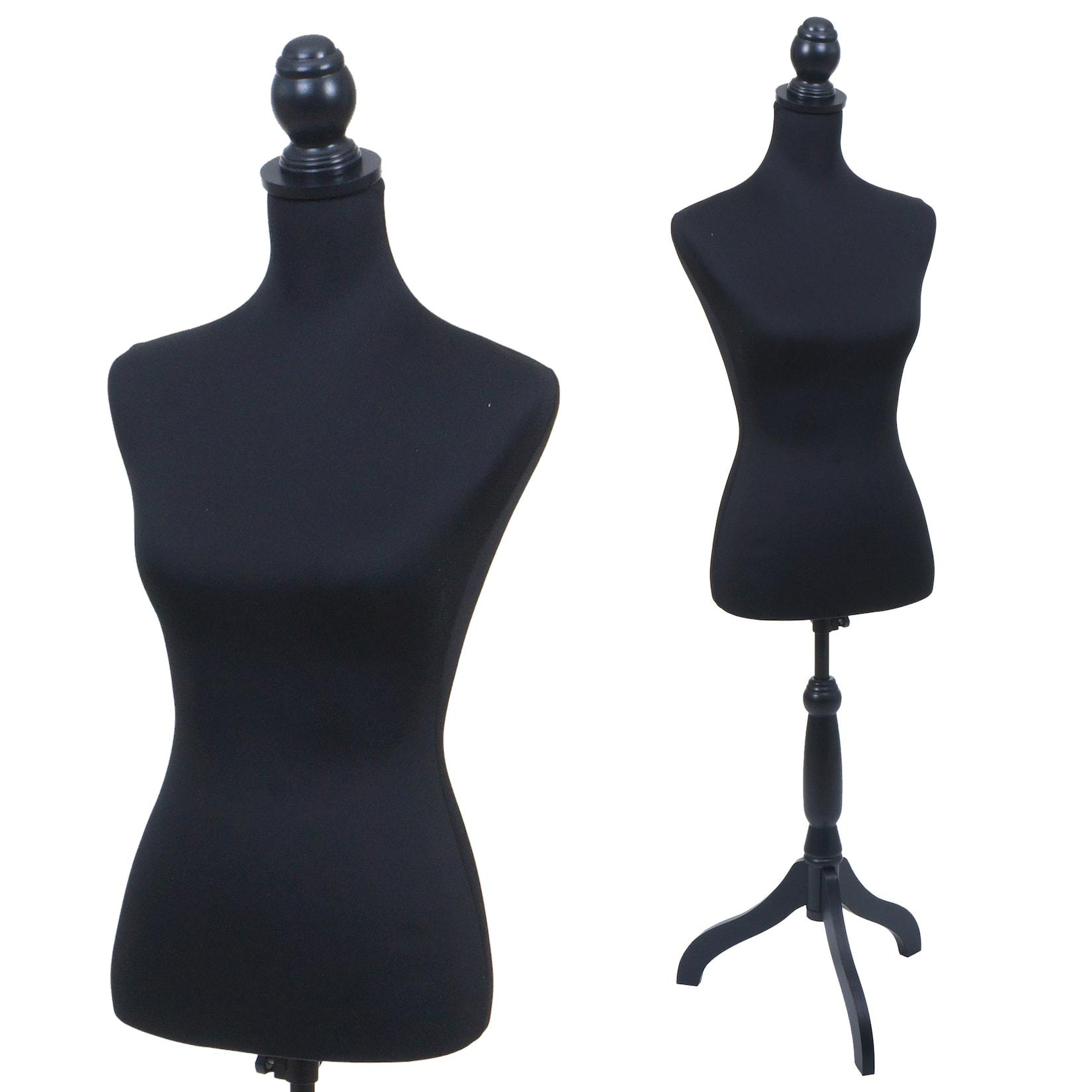 Schneiderpuppe MCW-Q24, Schaufensterpuppe Torso weiblich, Schaumstoff, abnehmbarer Bezug, MVG-zertifiziert ~ schwarz