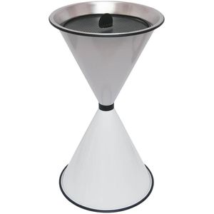 SZ-Metall Aschenbecher Diabola, 29711, weiß, Outdoor, Standascher aus Metall, 40 x 71 cm, für Sandbefüllung