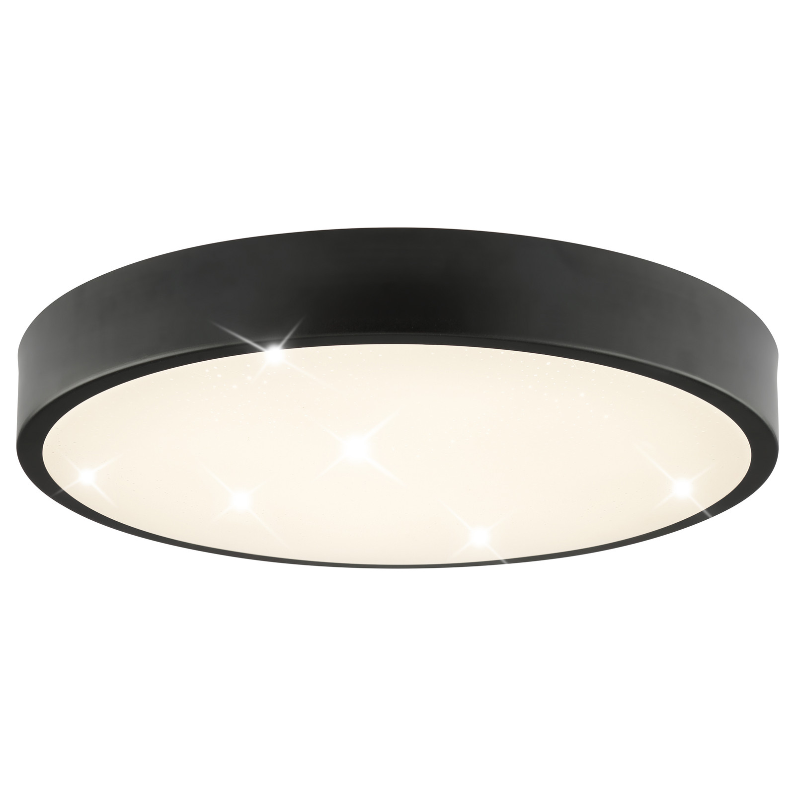 home24 Plafondlamp zwart met LED, Ø 39 cm