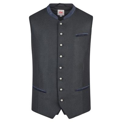 Trachtenweste SPIETH & WENSKY "Spieth & Wensky Trachtenweste Kai", Herren, Gr. 48, blau (blau, grün), Obermaterial: 40% Polyester PES. 30% Wolle WO. 30% Viskose CV., uni, regular fit, Westen, mit klassischer Knopfleiste