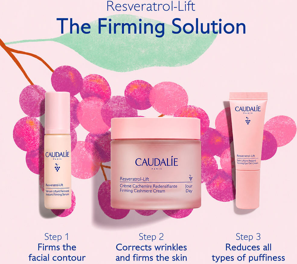 Caudalie Conjunto de 3 peças de creme cashmere com resveratrol e efeito lifting