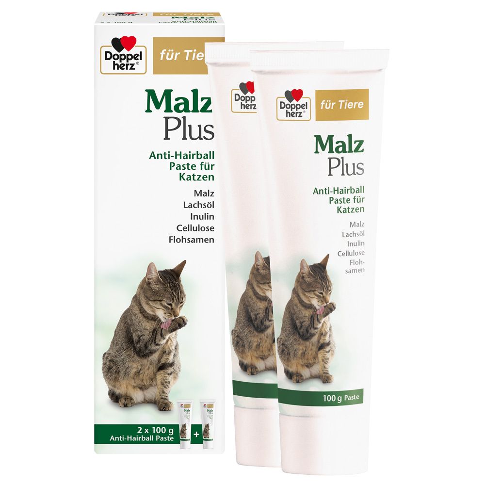 Doppelherz für Tiere Malz Plus Anti-Hairb.Pas.Kat. 2x100 g Paste