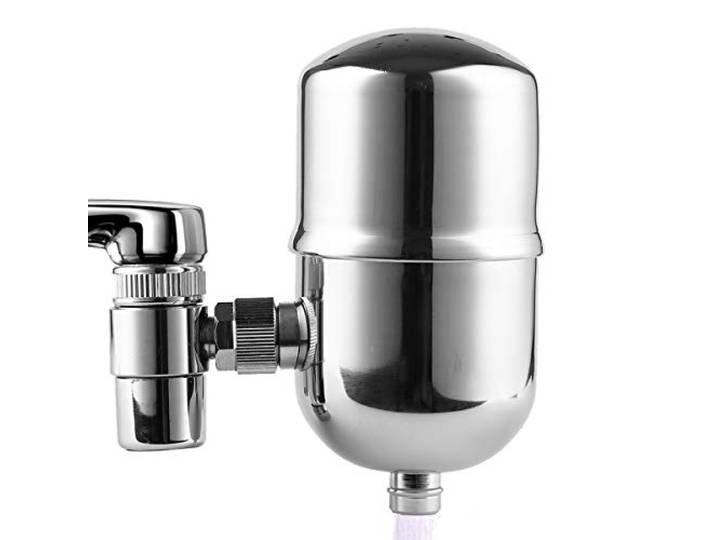 Engdenton Wasserhahn-Wasserfilter, Edelstahl, reduziert Chlor, hoher Wasserfluss, Wasserreiniger mit ultra-adsorptivem Material, Wasserfilter für Wasserhähne, passend für Standard-Wasserhähne