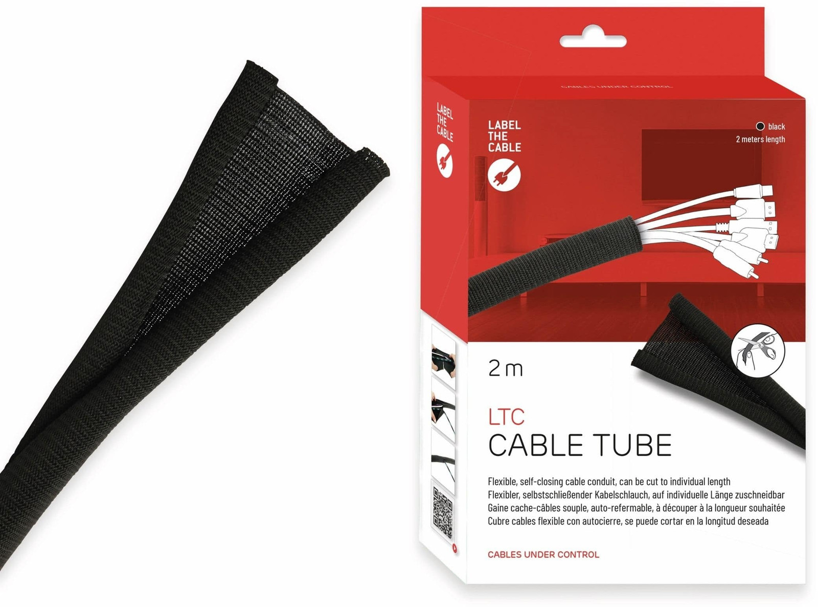 Label-The-Cable kabelslang model LTC 5110 zwart 2 meter