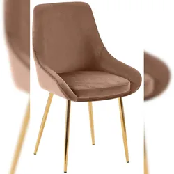 Proregal CHEFGASTRO Esszimmerstuhl GUADALAJARA Samt gold HxBxT 86x50x53cm Samt Braun Küchenstuhl