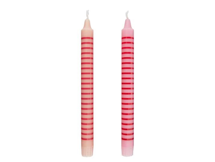 Stabkerze Streifen 2er-Set 2 x 25 x 2cm
