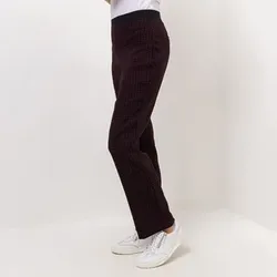 DENIM & CO. Hose, lange Form Rundumdehnbund Hahnentritt ausgestellter Saum