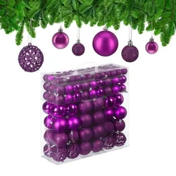 Relaxdays Weihnachtskugeln im 150er Set Pink,Silber