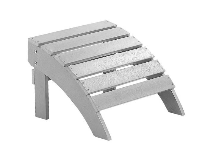 Beliani Fusshocker Kunstholz hellgrau Adirondack, Hellgrau, Kunststoff, 50x34x43 cm, Gartenmöbel, Gartensessel, Gartenhocker