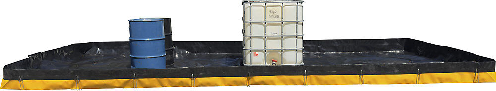 Auffangwanne, faltbar, PE, schwarz/gelb, Auffangvolumen 11700 l eurokraft basic