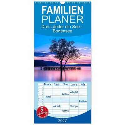 Familienplaner 2027 - Drei Länder ein See - Bodensee mit 5 Spalten (Wandkalender, 21 x 45 cm) CALVENDO