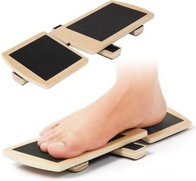 Youfap Market Non slip Adjustable Balance Board For Sprained Ankle, Wooden Single Leg Foot Strengthener For Rehabilitation square 1set