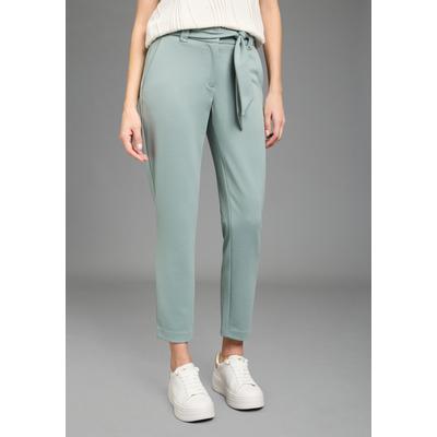 Paperbag-Hose BRUNO BANANI, Damen, Gr. 38, N-Gr, grün (salbei), Milano Rib, Obermaterial: 76% Polyester, 20% Viskose, 4% Elasthan, unifarben, bequem knöchelfrei, Hosen Paperbag-Hose, aus elastischem Milano Rib Material, bequeme Passform