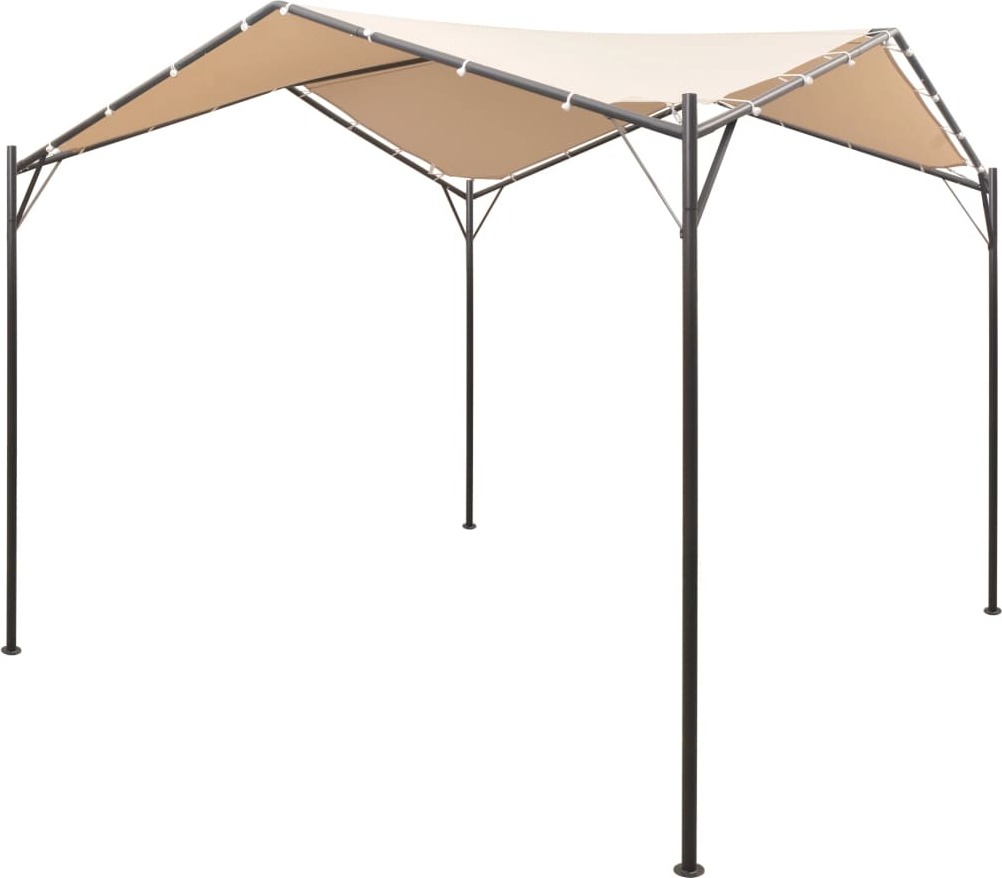 Pavillon Partyzelt Überdachung 4x4 m Stahl Beige