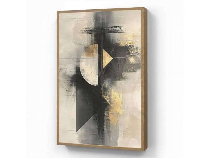 OnlyWow Wandleuchte MIT Akku Abstrakt - Schwarz - Farbe - Modern 60x90 cm, Grau, Rechteckig, LED integrated, 60x90x8 cm, Lampen & Leuchten, Innenbeleuchtung, Wandleuchten