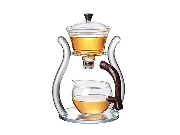 LuxusKollektion Teeservice Glas Teekanne Lazy Kungfu Orange, Glas