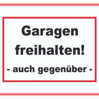 HB-Druck Garagen freihalten Schild A3 Rückseite selbstklebend