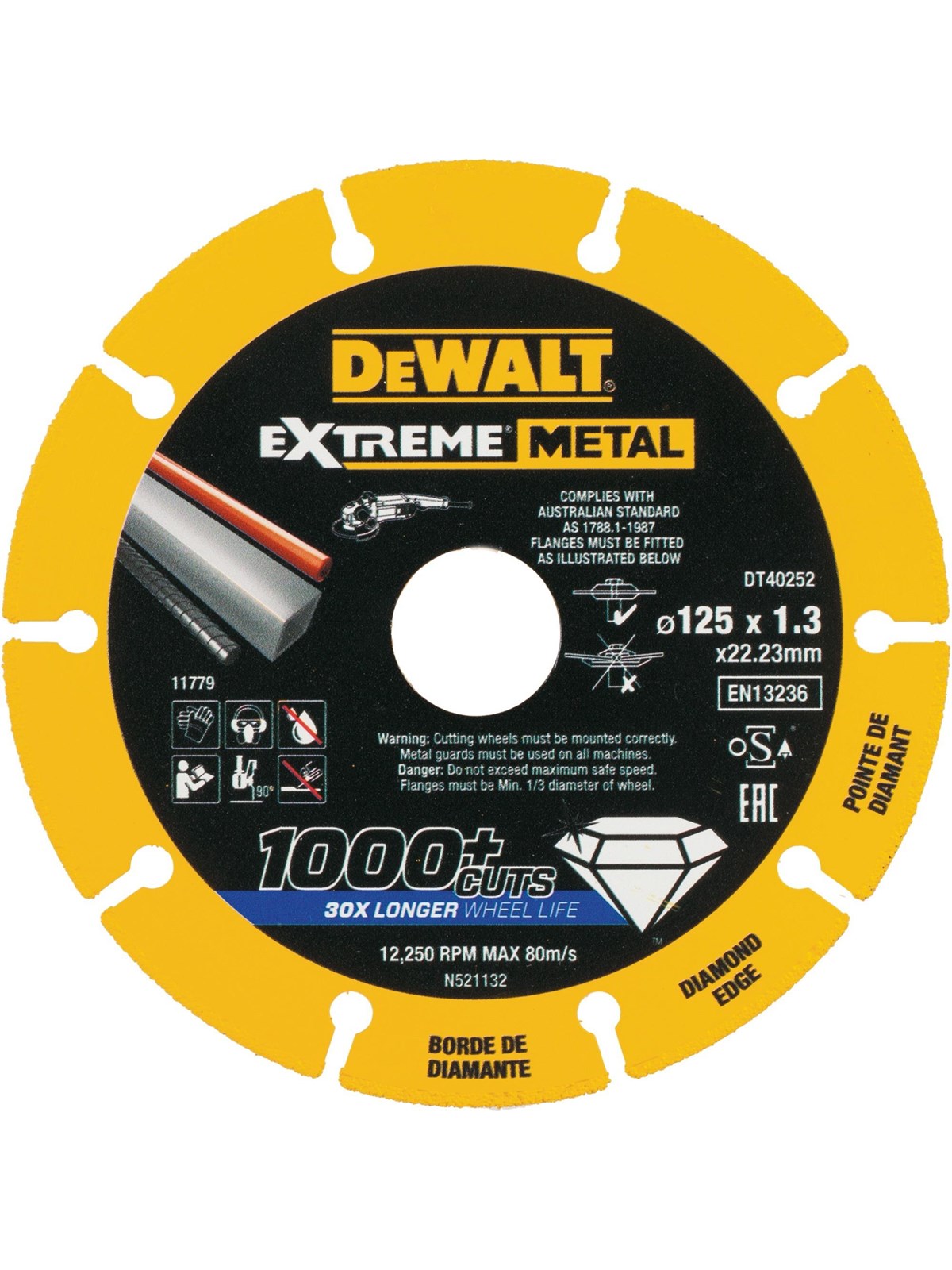 Dewalt Extreme Diamond Disc 125 x 22.23 x 1.3mm