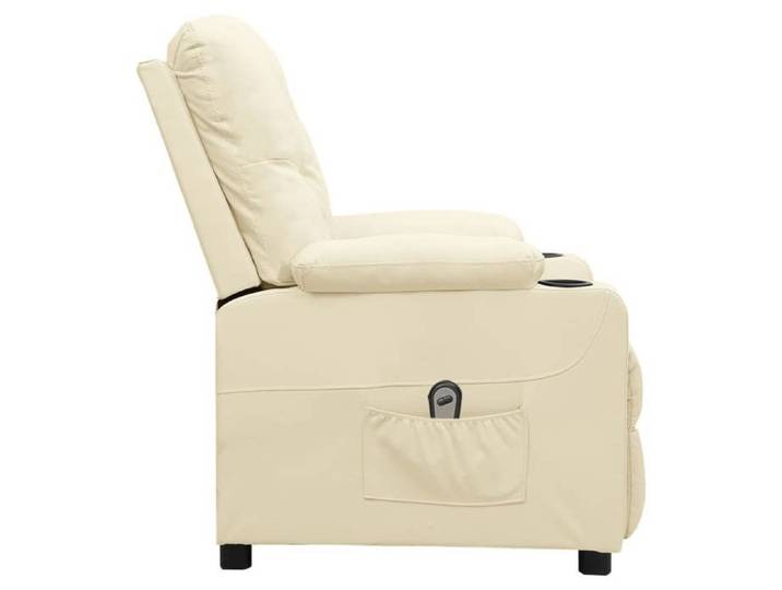 TOP 2026  Fauteuil relax - Chaise inclinable électrique - 1 PERSONNE - Crème Similicuir - 78.5x93x96.5 cm FF2455