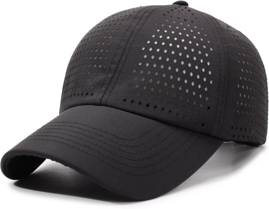 INF Atmungsaktive Polyester-Mesh-Baseballkappe – Verstellbare Passform für Sommer, Outdoor-Radfahren und Sonnenschutz Schwarz