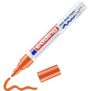 Edding Lackmarker 750, wasserfest & permanent, orange, Rundspitze 2 - 4 mm, glänzend