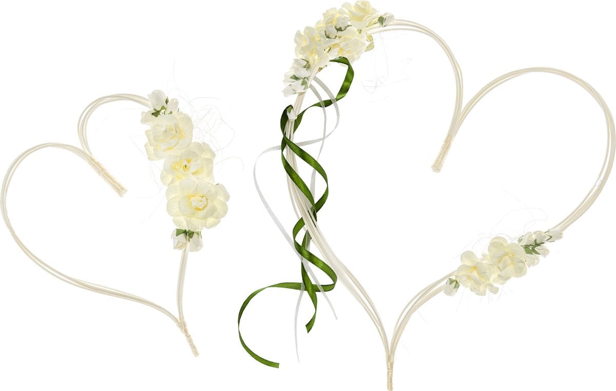 Hart decoratie Cream voor Valentijnsdag