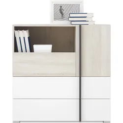 KOMMODE BERGAMO 90/90/40cm mit 3 Schubladen 1 Türen Eichefarben