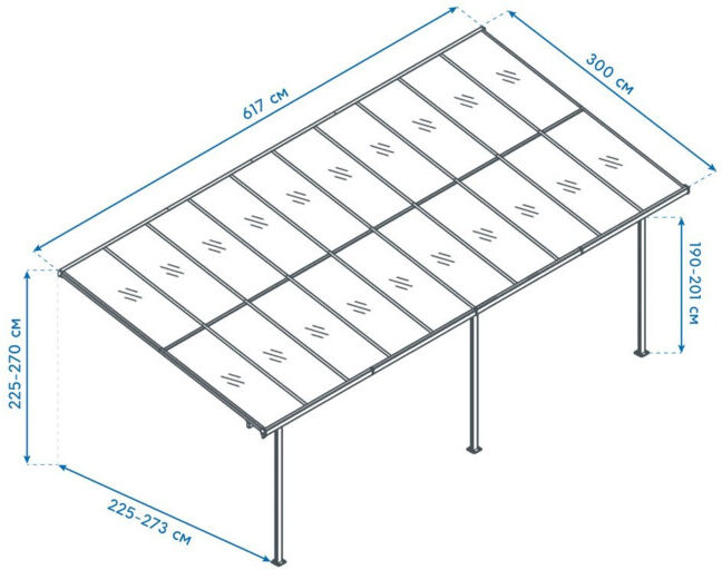 Westmann Abri de terrasse Bruce 617 300 x 617 x 270 cm noir ; 50NRTH GmbH (SI06110)