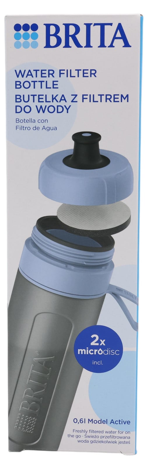Brita Active blauwe filterfles met twee filters