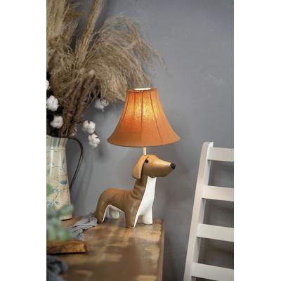 LED Tischleuchte "Waldi der Dackel", braun (braun und weiß), 1, H: 26cm, 1 Stk., HAPPY LAMPS FOR SMILING EYES, Leuchten, Hochwertig, Einzigartig, Tiermotiv, LED Tischleuchte
