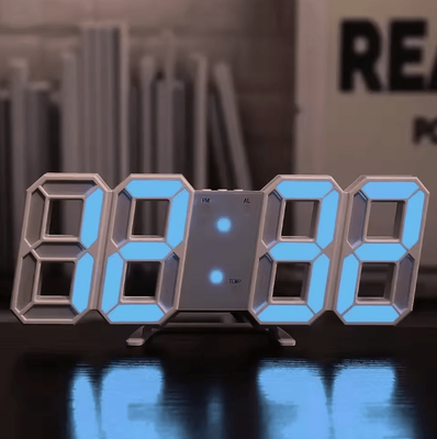 Uplift Curations 3D LED Digital Wall Clock With Night Mode Modern Glow LED Wall Decor & Adjustable Desk Clock 3