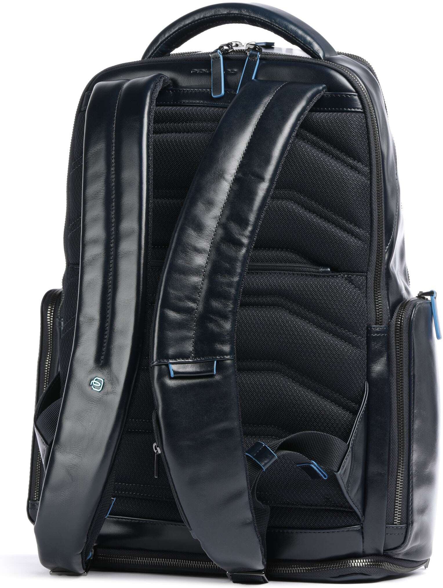 Piquadro Blue Square Rucksack aus Leder, blau