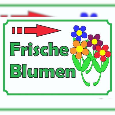 HB-Druck Verkaufsschild Schild Blumen rechts A5 (148x210mm)