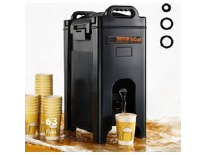 VEVOR Heiß- und Kaltgetränkespender Getränkespender 18,9 L, LDPE Heiß- und Kaltwasserbrunnen Großer Getränkespender mit Zapfen für Kaffee, Kalte Milch, Wasser, Saft usw. Isolierkanne 1-2 Personen