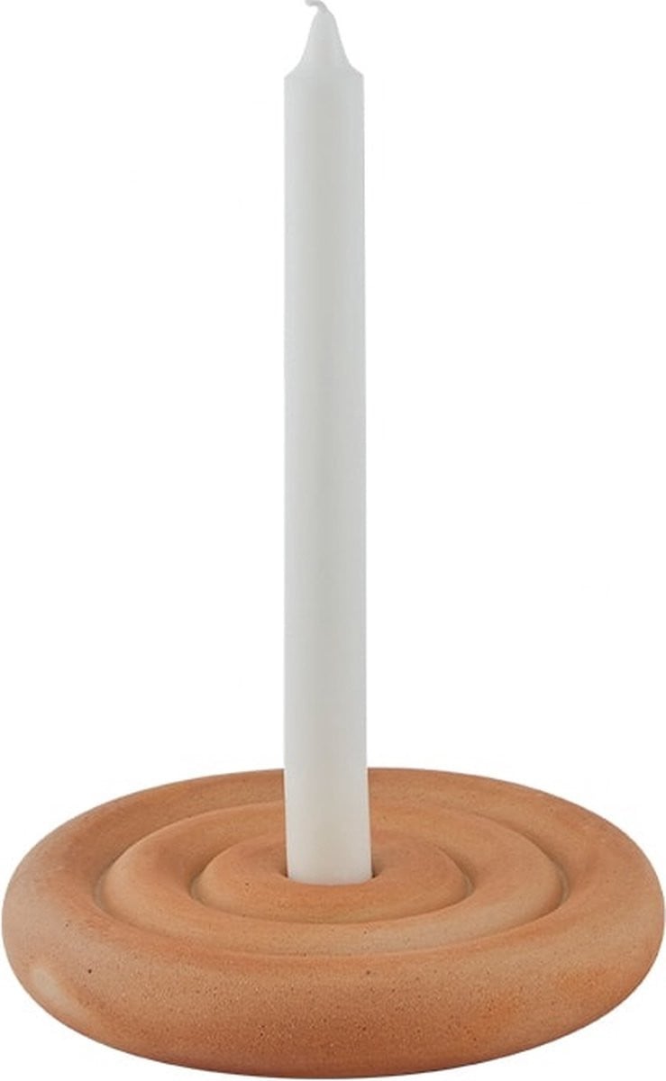 Oyoy Savi keramische kandelaar voor stompkaarsen beige 17 cm