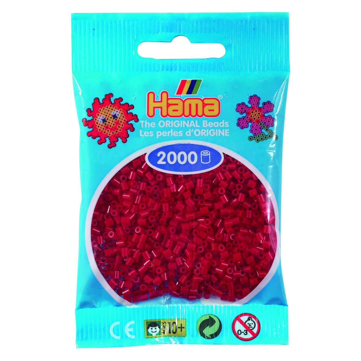Hama mini perler 2000stk mørkerød (385022)