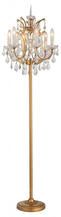 Vloerlamp Memphis Goud - IJzer en Glas - Hoogte: 175 cm