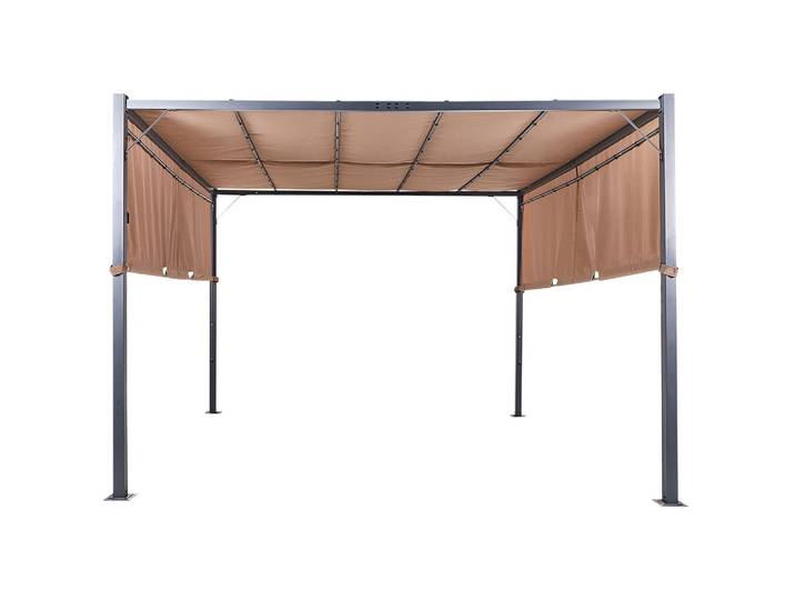 PERGOLA mit LED-Beleuchtung Stahl braun 310/310 cm Parga
