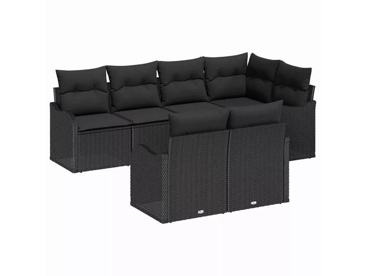 VidaXL - Garten-sofa-set poly-rattan, One Size, Schwarz