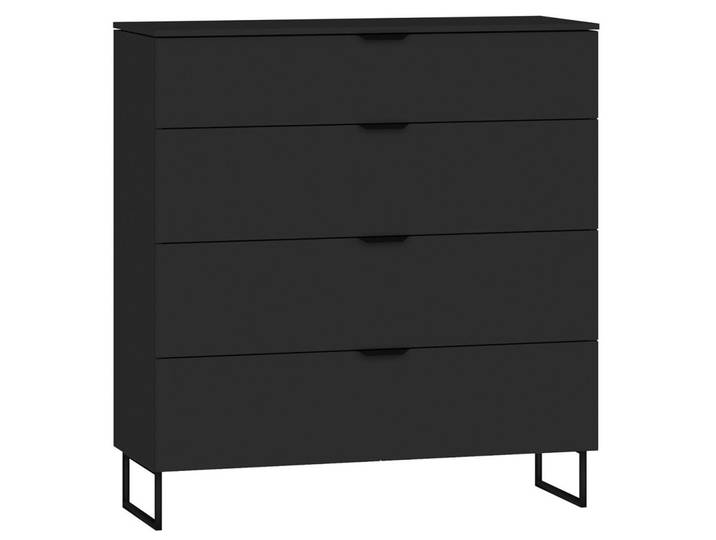 Jutzler Kommode, Schwarz, Metall, 4 Schublade(n) Schubladen, 90x98x43 cm, Typenauswahl, Beimöbel erhältlich, in verschiedenen Größen erhältlich, Wohnzimmer, Kommoden & Sideboards, Kommoden